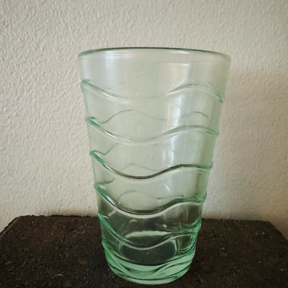 Vintage Green Depression Glass Juice Glass